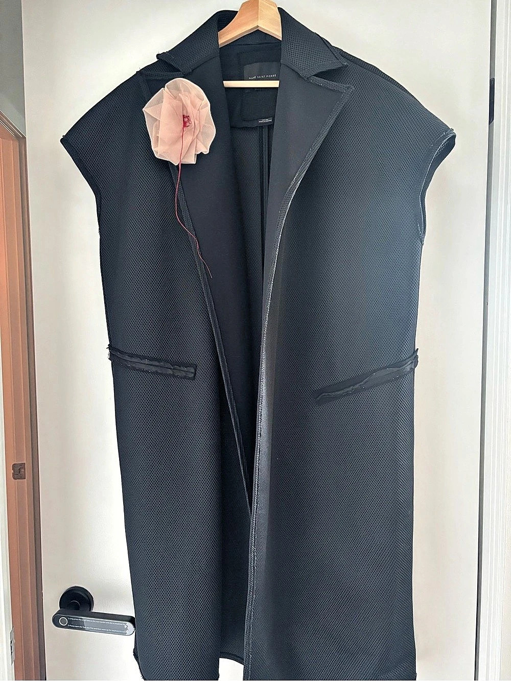 MARIE SAINT PIERRE Women's Black Mesh Vest Size 4
